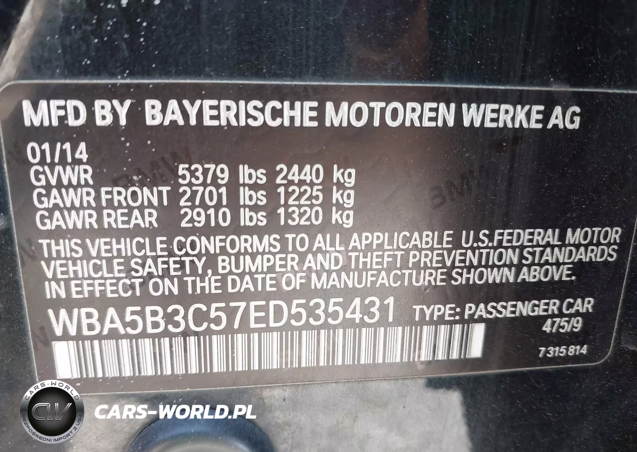 2014 BMW 535I xDrive VIN:WBA5B3C57ED535431 - 9