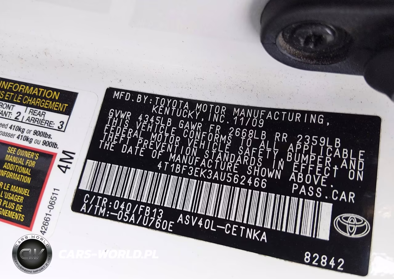 2010 Toyota Camry Le VIN:4T1BF3EK3AU562466 - 9