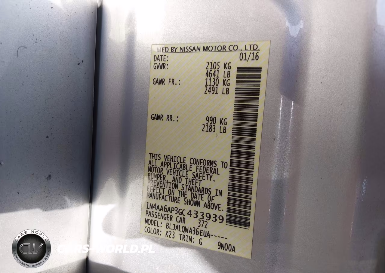 2016 Nissan Maxima VIN:1N4AA6AP3GC433939 - 9