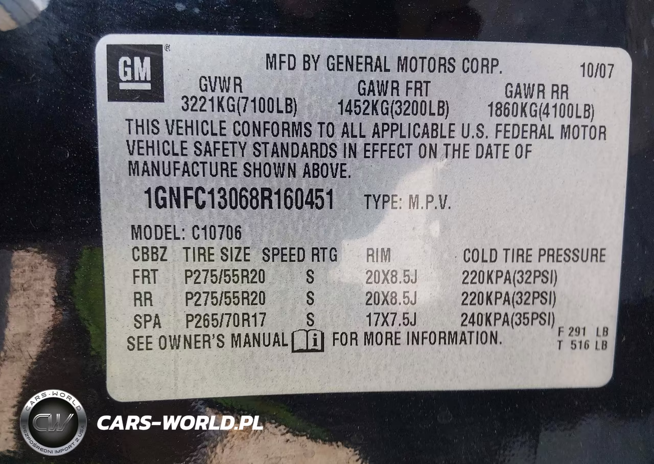 2008 Chevrolet Tahoe Lt VIN:1GNFC13068R160451 - 9
