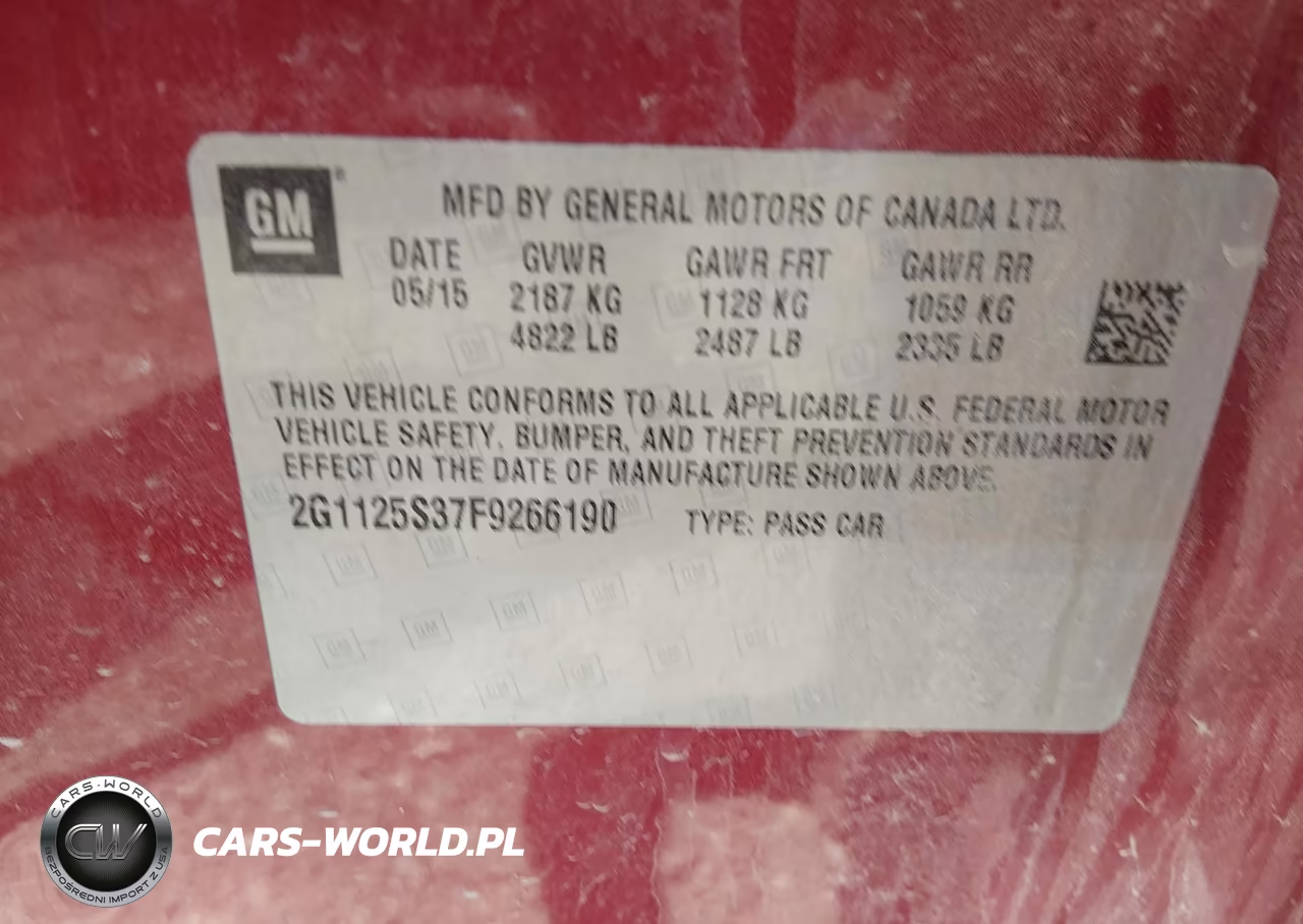 2015 Chevrolet Impala 2Lt VIN:2G1125S37F9266190 - 9