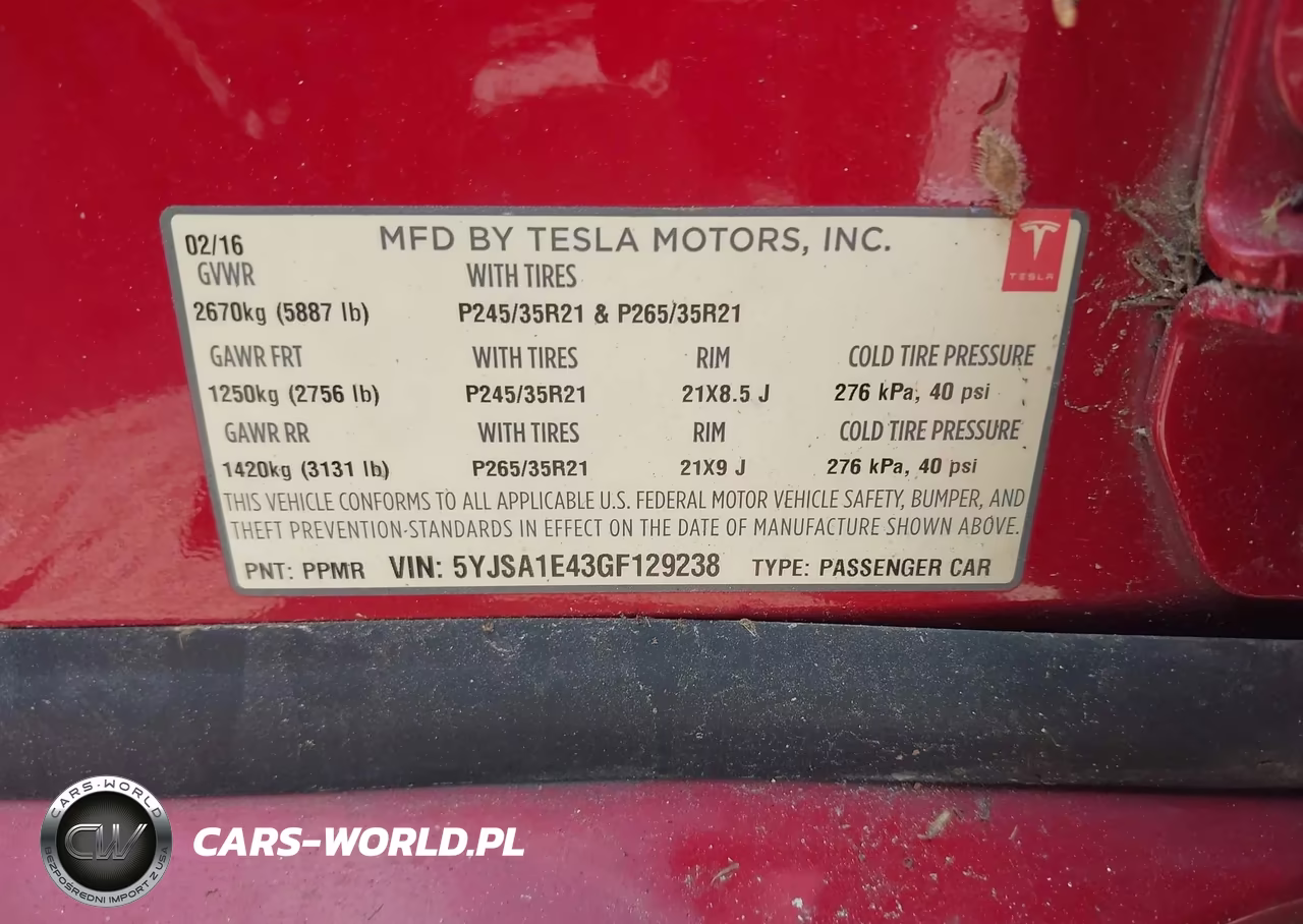2016 Tesla Model S 90D-P100D-P85D-P90D VIN:5YJSA1E43GF129238 - 9