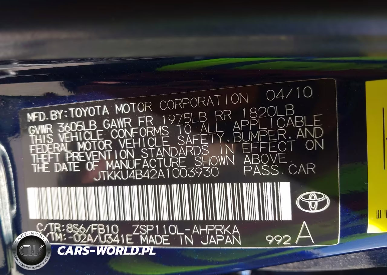 2010 Scion Xd VIN:JTKKU4B42A1003930 - 9