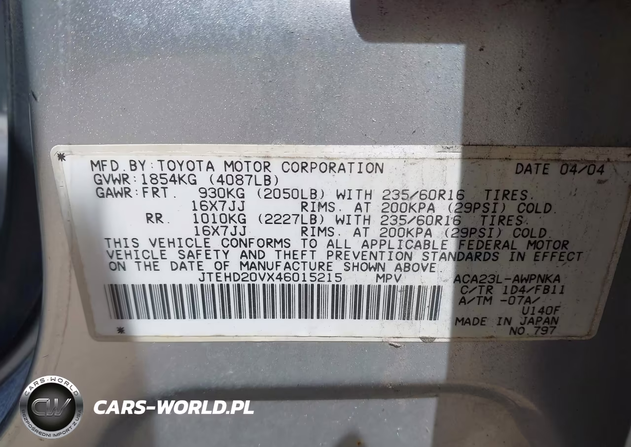 2004 Toyota Rav4 VIN:JTEHD20VX46015215 - 9