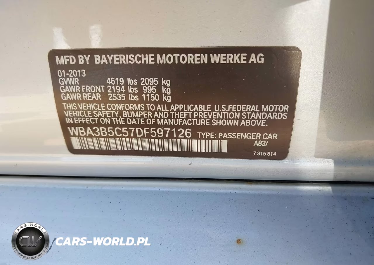 2013 BMW 328I xDrive VIN:WBA3B5C57DF597126 - 9