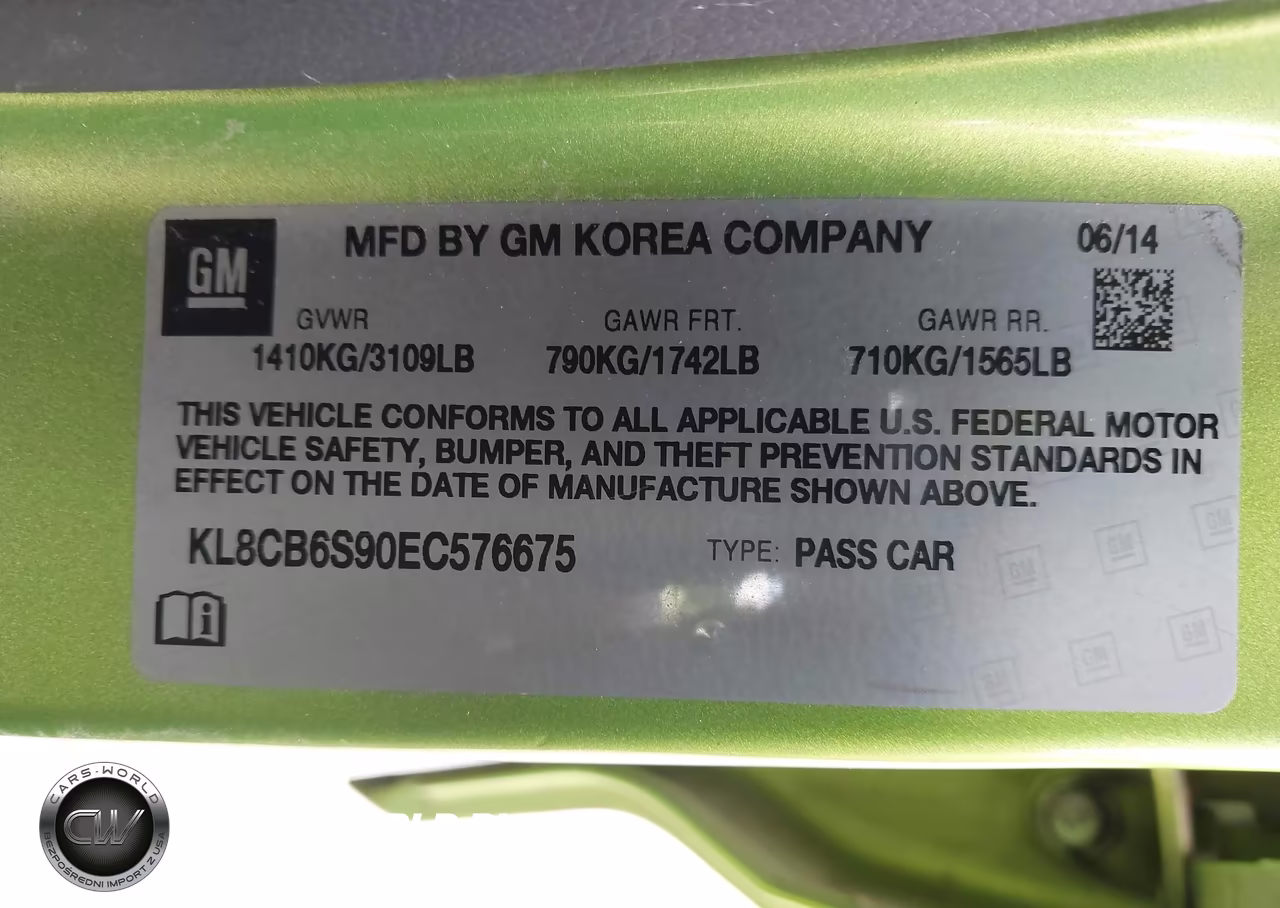 2014 Chevrolet Spark Ls Auto VIN:KL8CB6S90EC576675 - 9