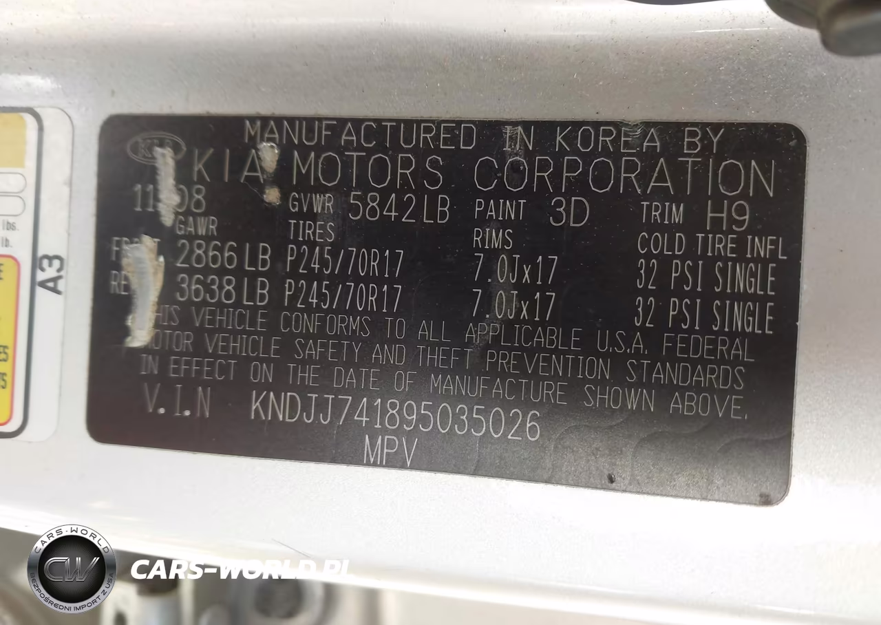 2009 Kia Borrego Lx VIN:KNDJJ741895035026 - 9