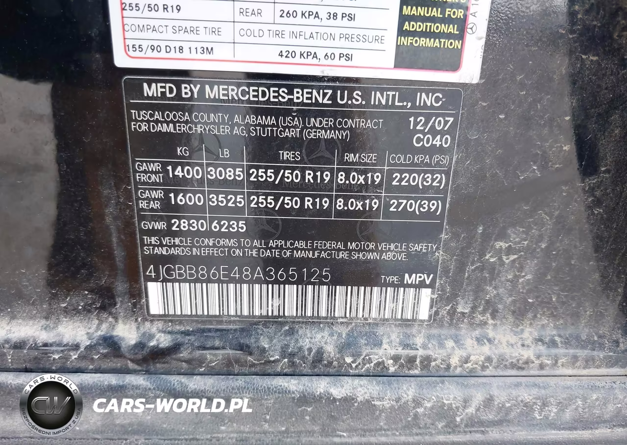2008 Mercedes-Benz Ml 350 4Matic VIN:4JGBB86E48A365125 - 9