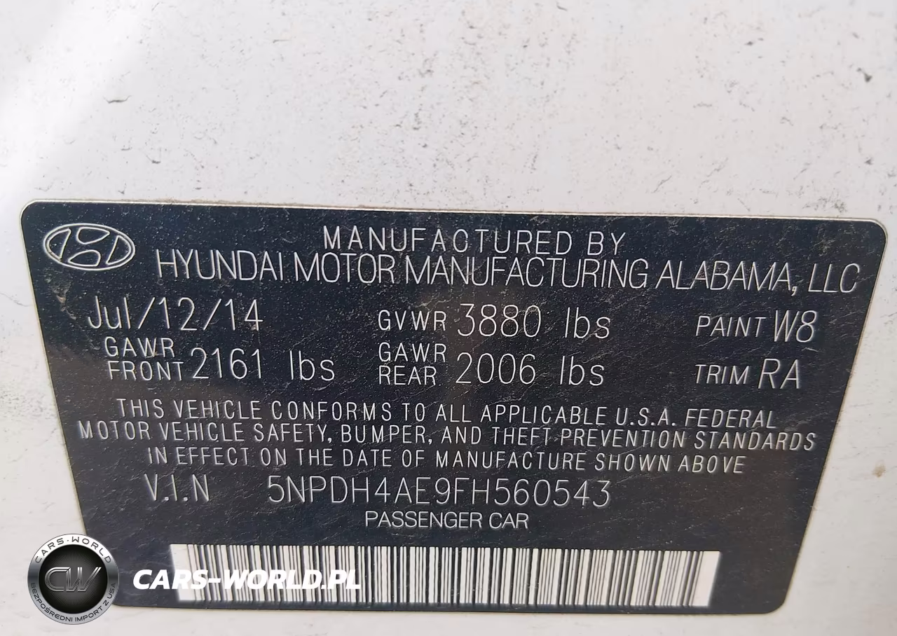 2015 Hyundai Elantra Se VIN:5NPDH4AE9FH560543 - 9