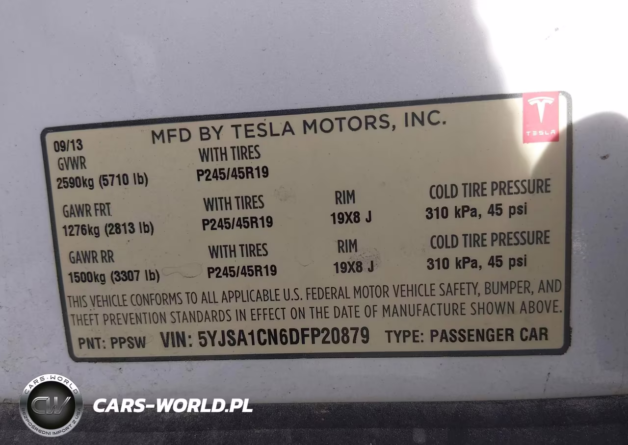 2013 Tesla Model S VIN:5YJSA1CN6DFP20879 - 9