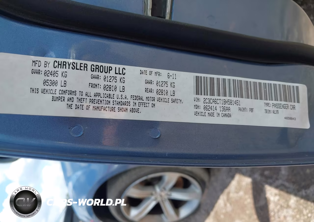 2011 Chrysler 300C VIN:2C3CA6CT1BH581451 - 9
