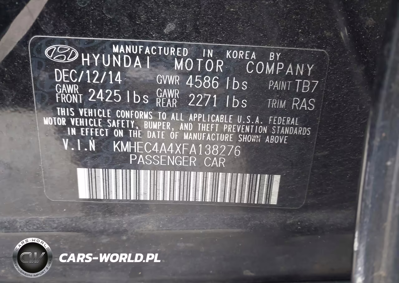 2015 Hyundai Sonata Hybrid VIN:KMHEC4A4XFA138276 - 9