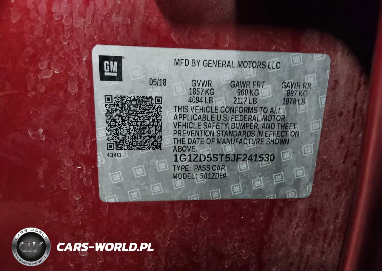 2018 Chevrolet Malibu Lt VIN:1G1ZD5ST5JF241530 - 9