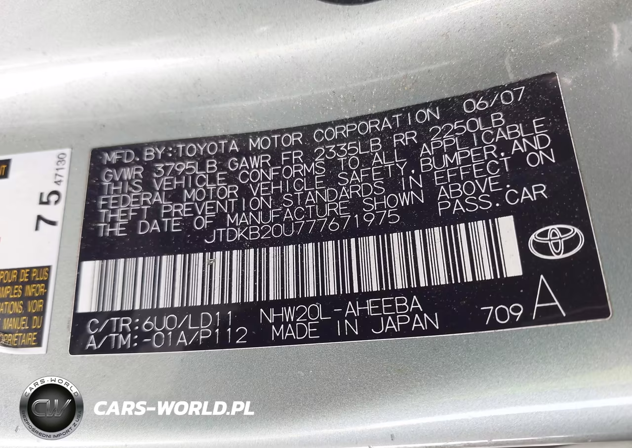 2007 Toyota Prius VIN:JTDKB20U777671975 - 9