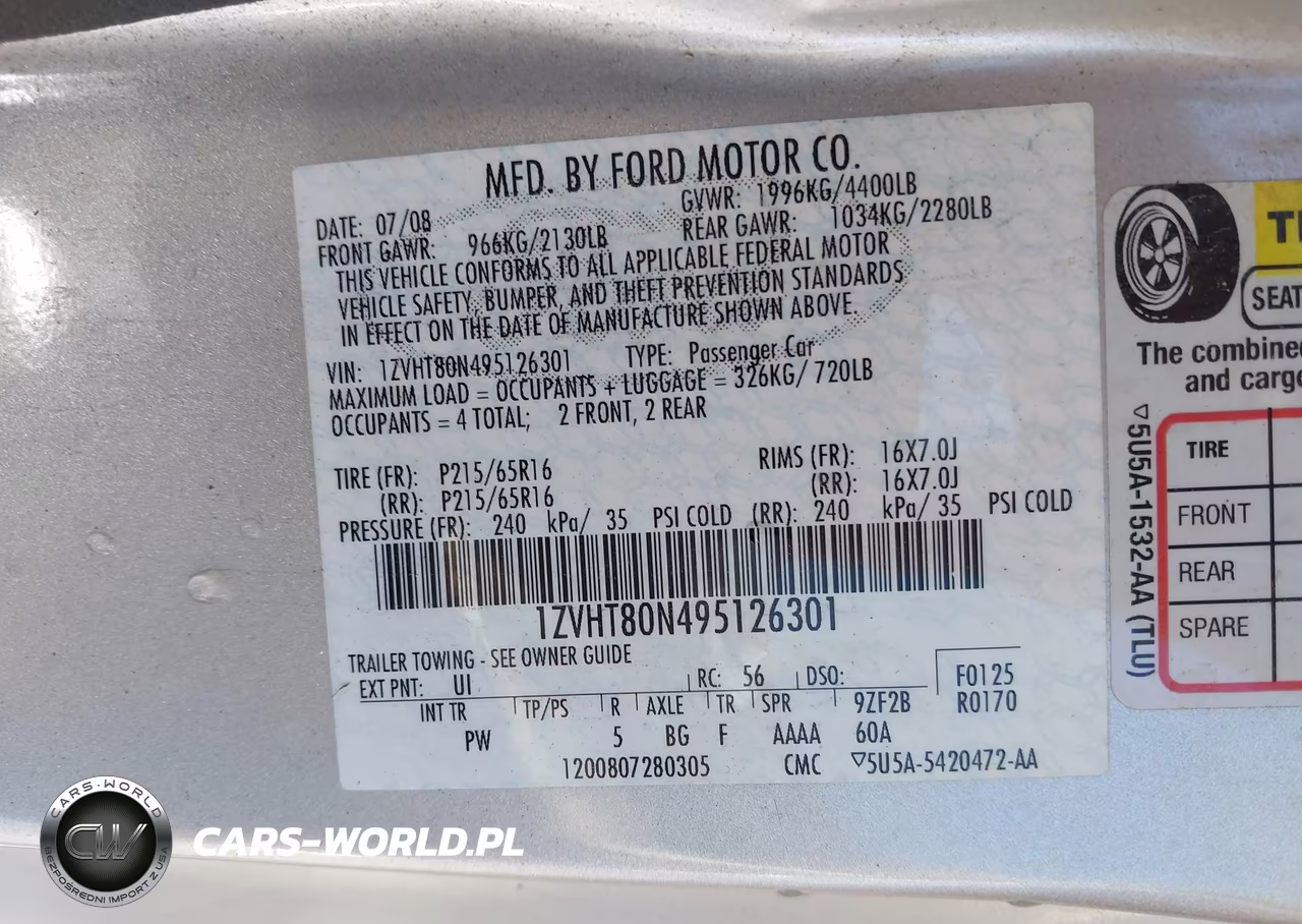 2009 Ford Mustang V6-V6 Premium VIN:1ZVHT80N495126301 - 9