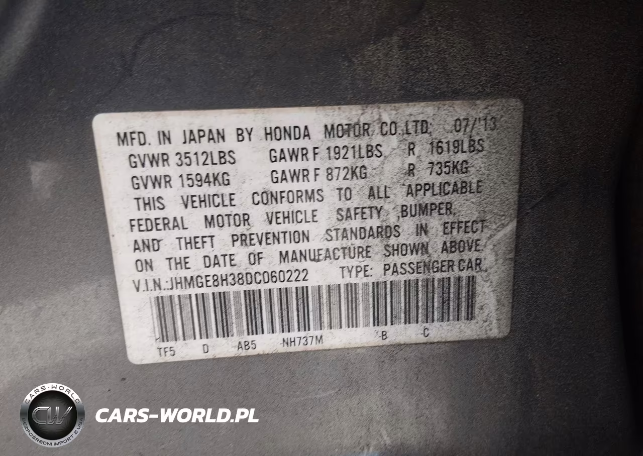 2013 Honda Fit VIN:JHMGE8H38DC060222 - 9