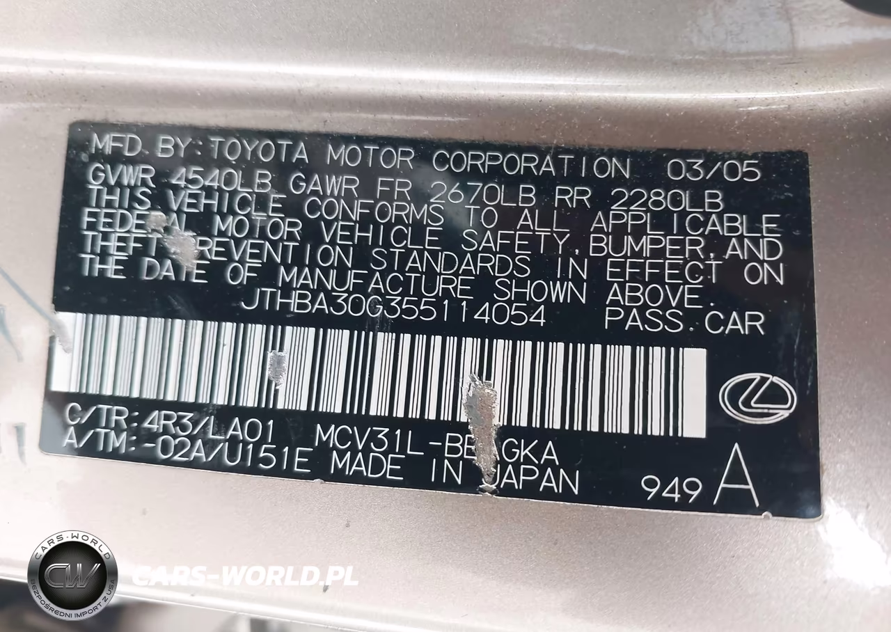 2005 Lexus Es 330 VIN:JTHBA30G355114054 - 9