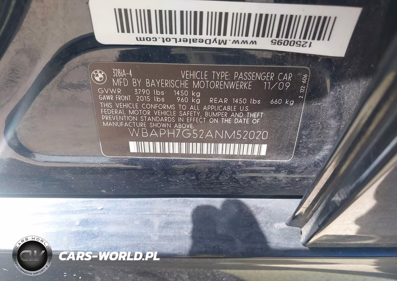 2010 BMW 328I VIN:WBAPH7G52ANM52020 - 9