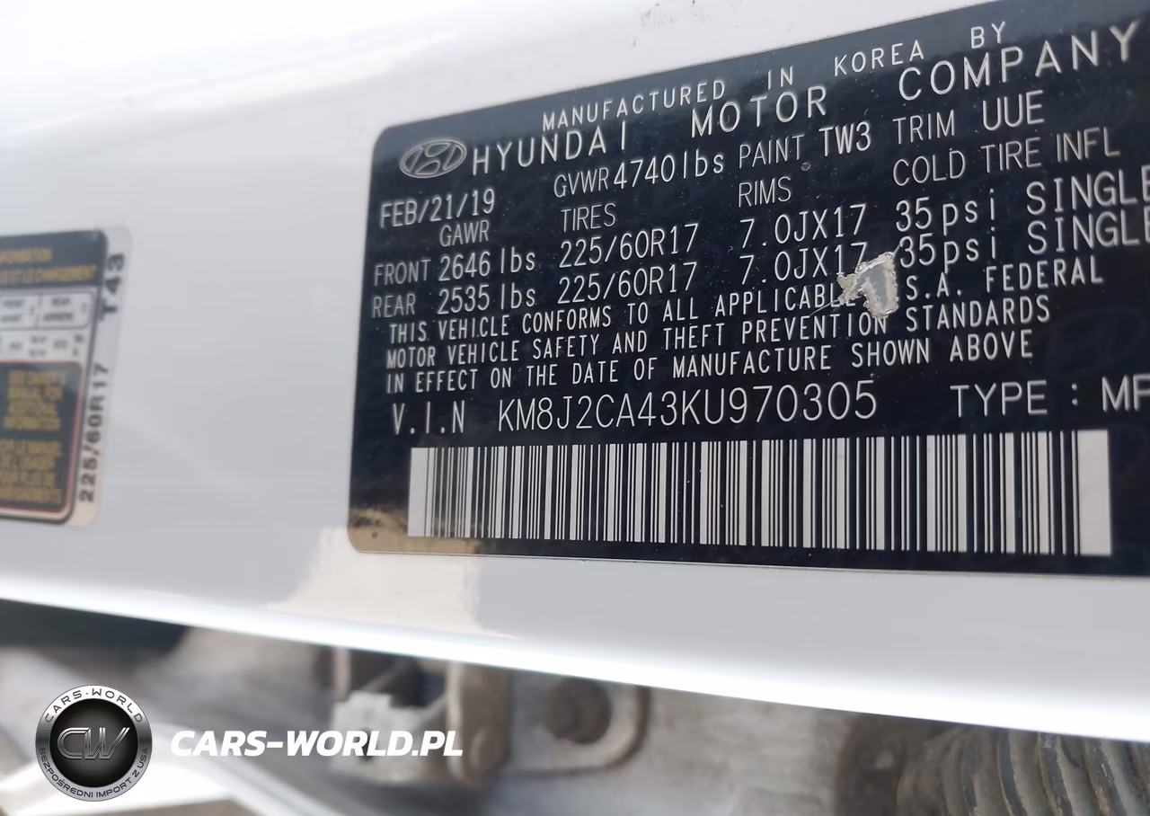2019 Hyundai Tucson Se VIN:KM8J2CA43KU970305 - 9