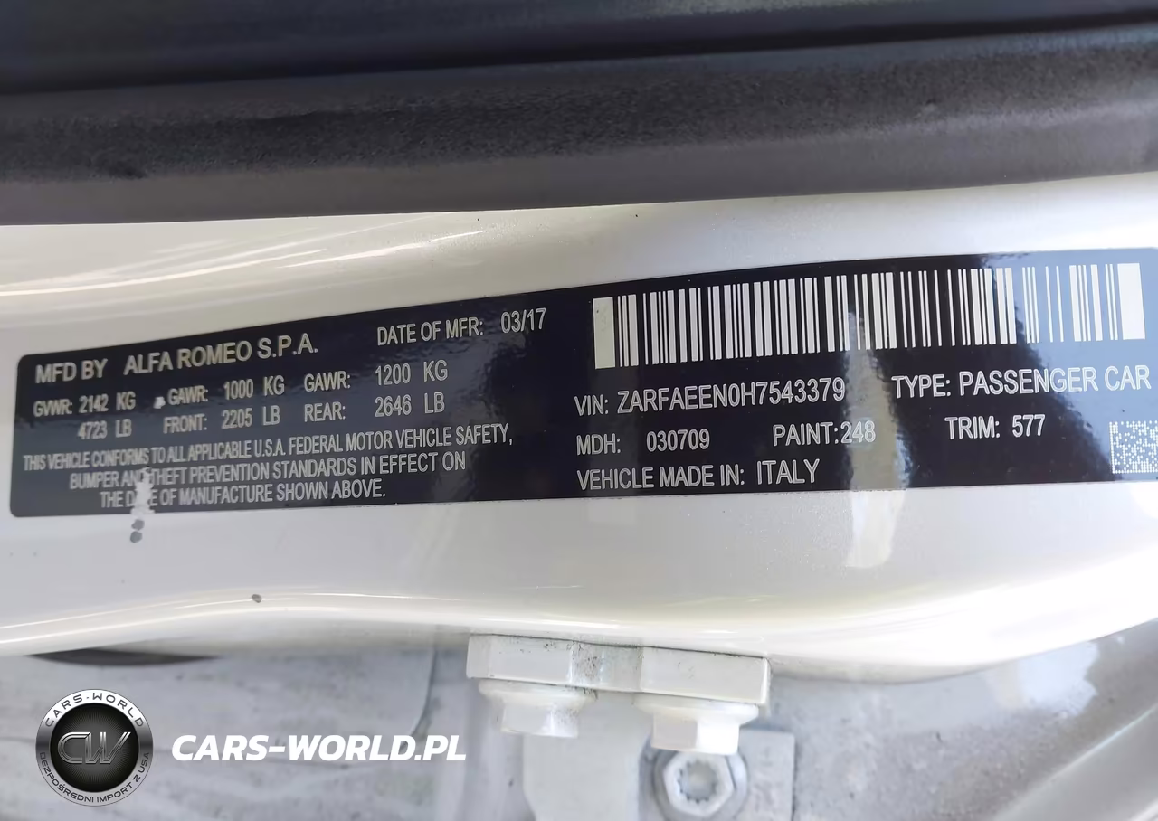 2017 Alfa Romeo Giulia Ti Awd VIN:ZARFAEEN0H7543379 - 9