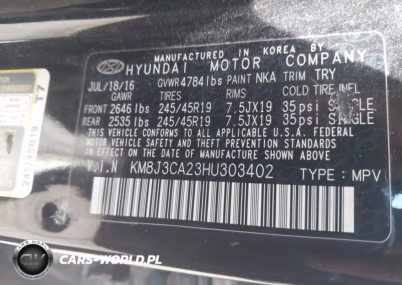 2017 Hyundai Tucson Limited VIN:KM8J3CA23HU303402 - 9