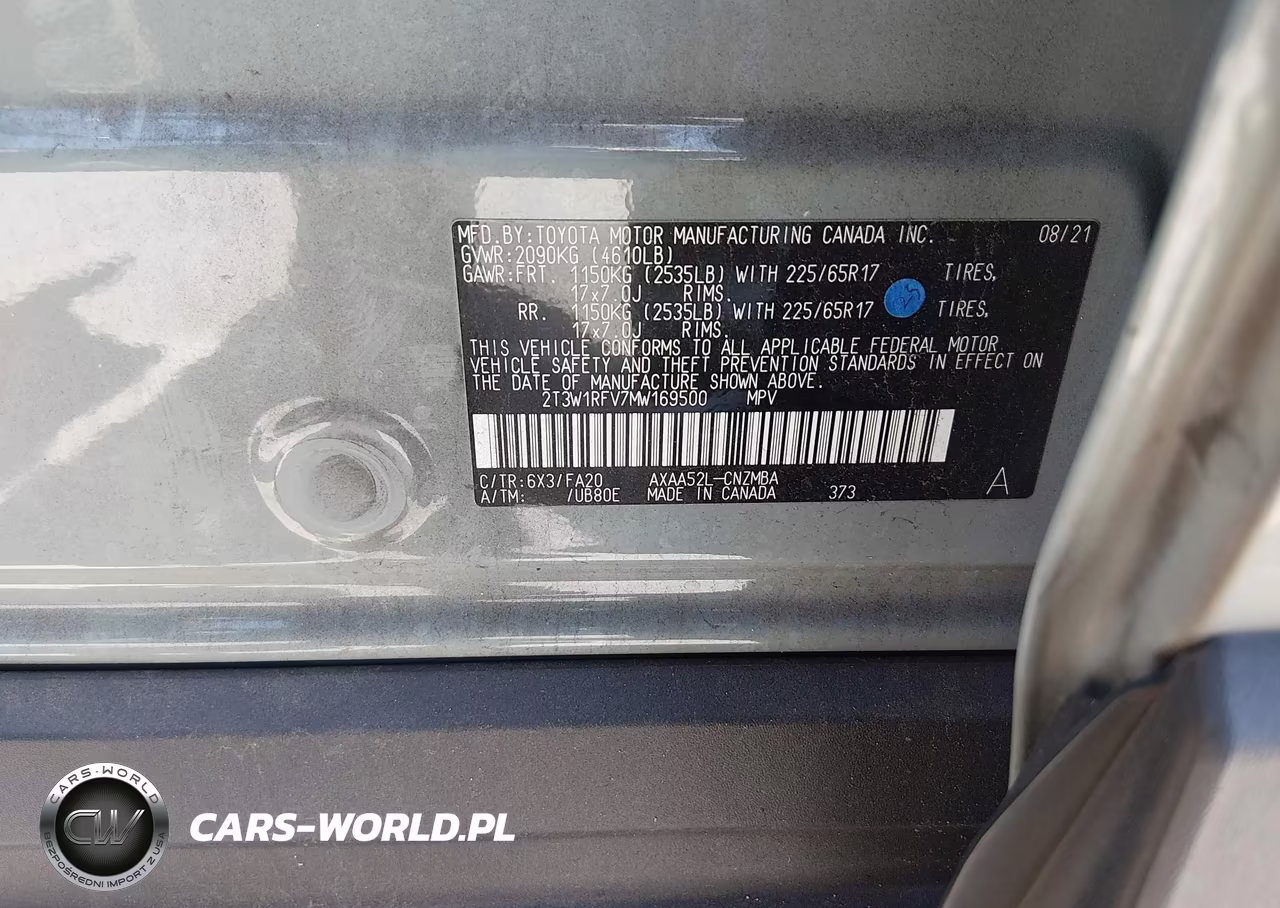 2021 Toyota Rav4 Xle VIN:2T3W1RFV7MW169500 - 9