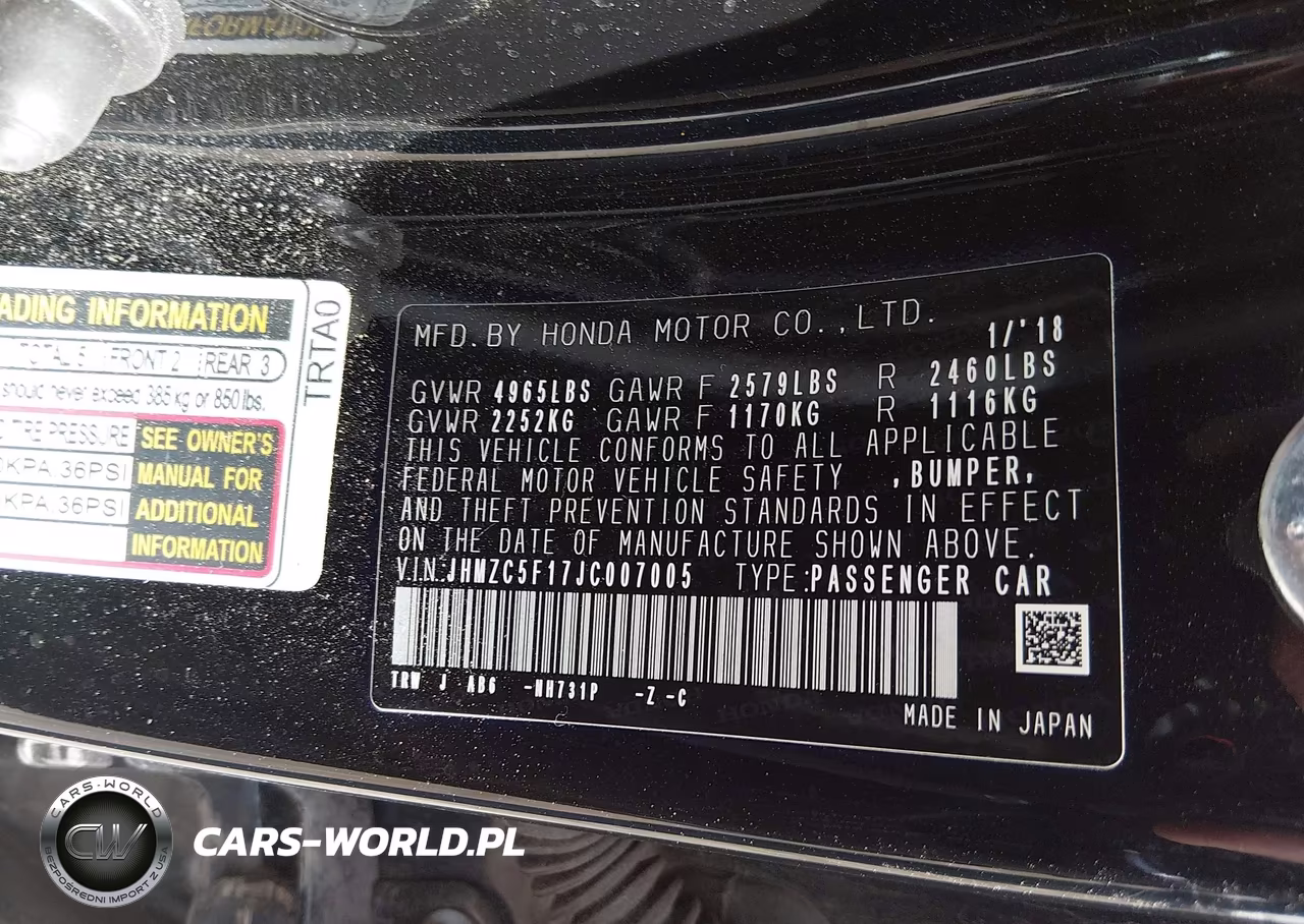 2018 Honda Clarity Plug-In Hybrid VIN:JHMZC5F17JC007005 - 9