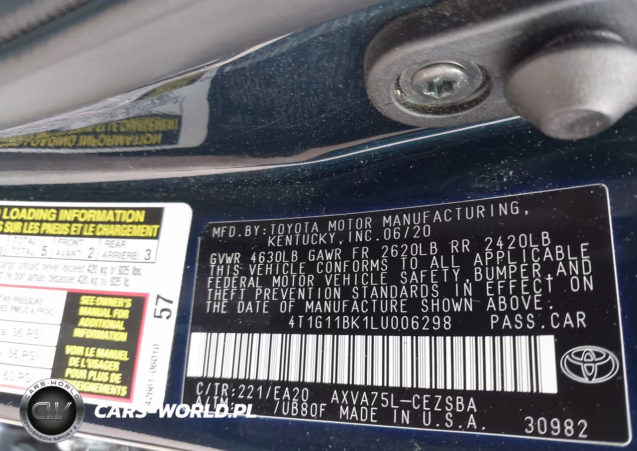 2020 Toyota Camry Se Awd VIN:4T1G11BK1LU006298 - 9