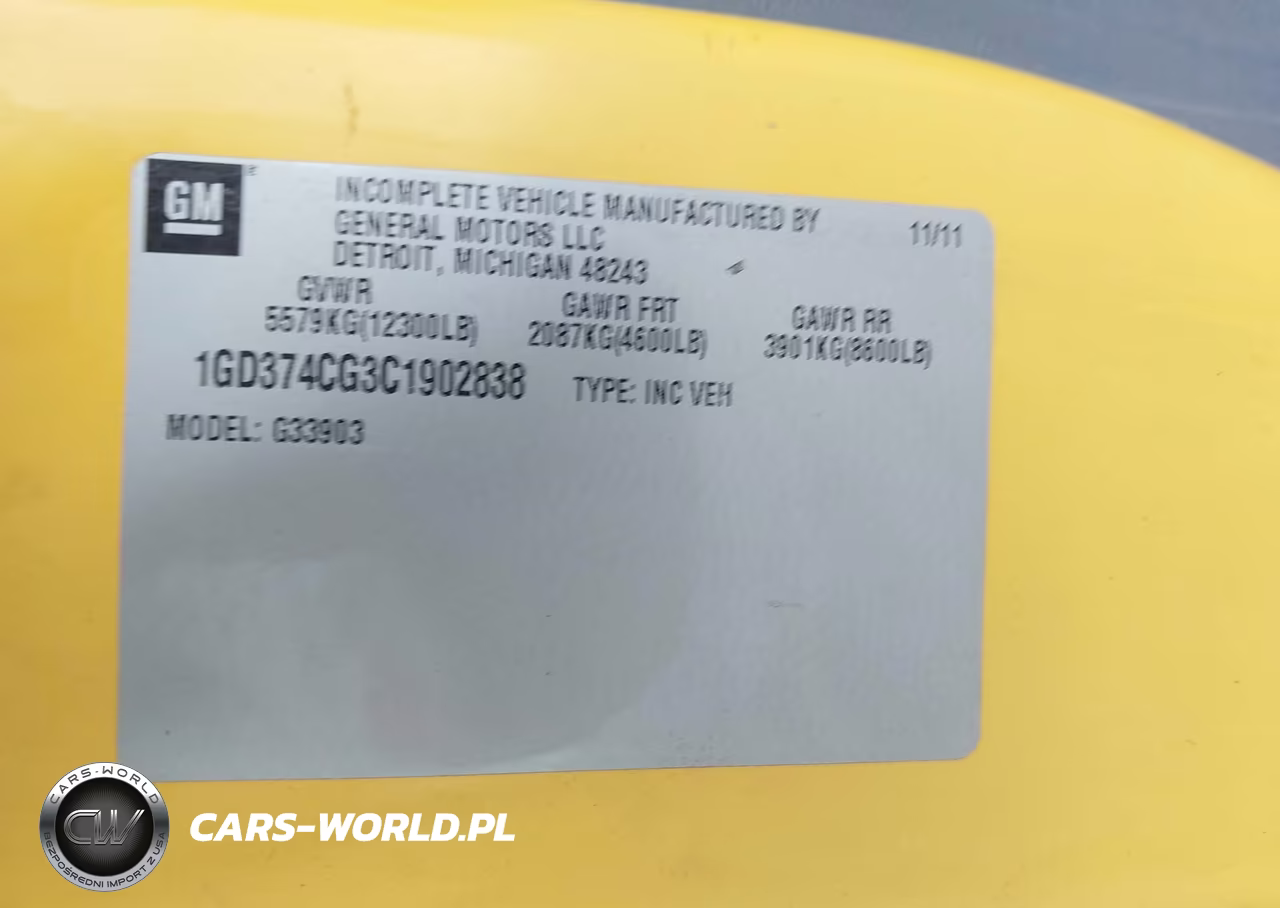 2012 GMC Savana Cutaway Work Van VIN:1GD374CG3C1902838 - 8