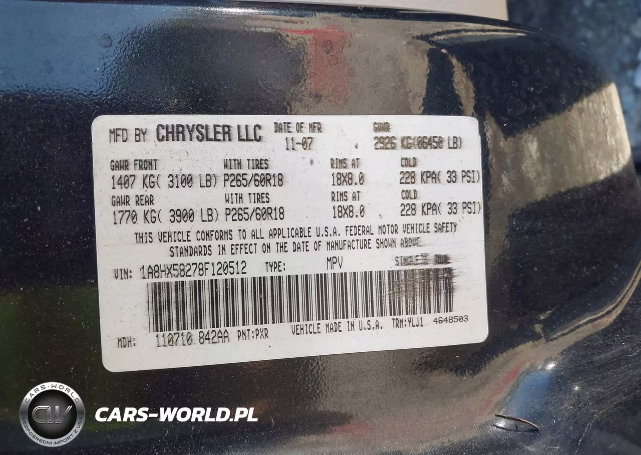 2008 Chrysler Aspen Limited VIN:1A8HX58278F120512 - 9