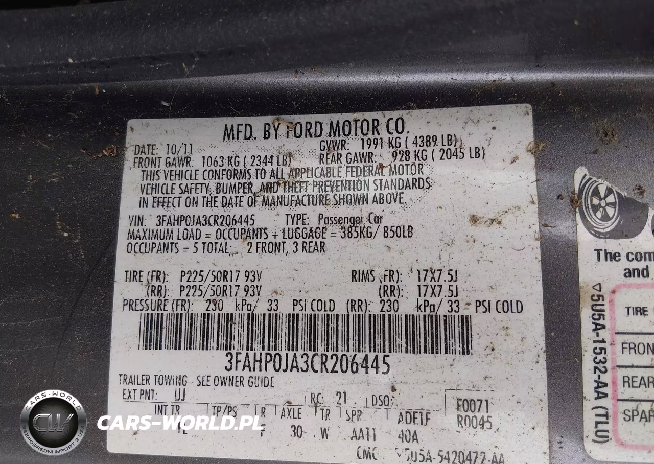 2012 Ford Fusion Sel VIN:3FAHP0JA3CR206445 - 9