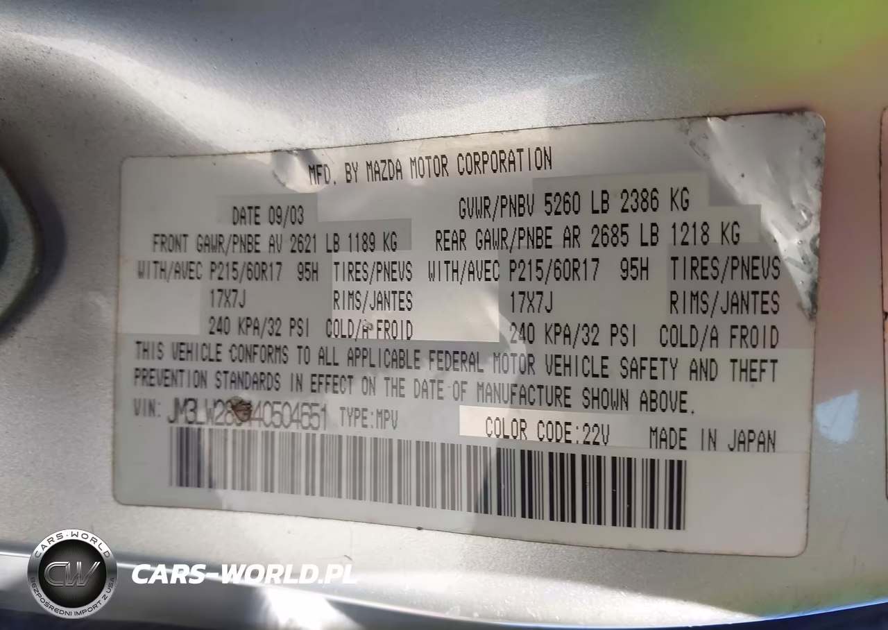2004 Mazda Mpv Es VIN:JM3LW28J440504651 - 9