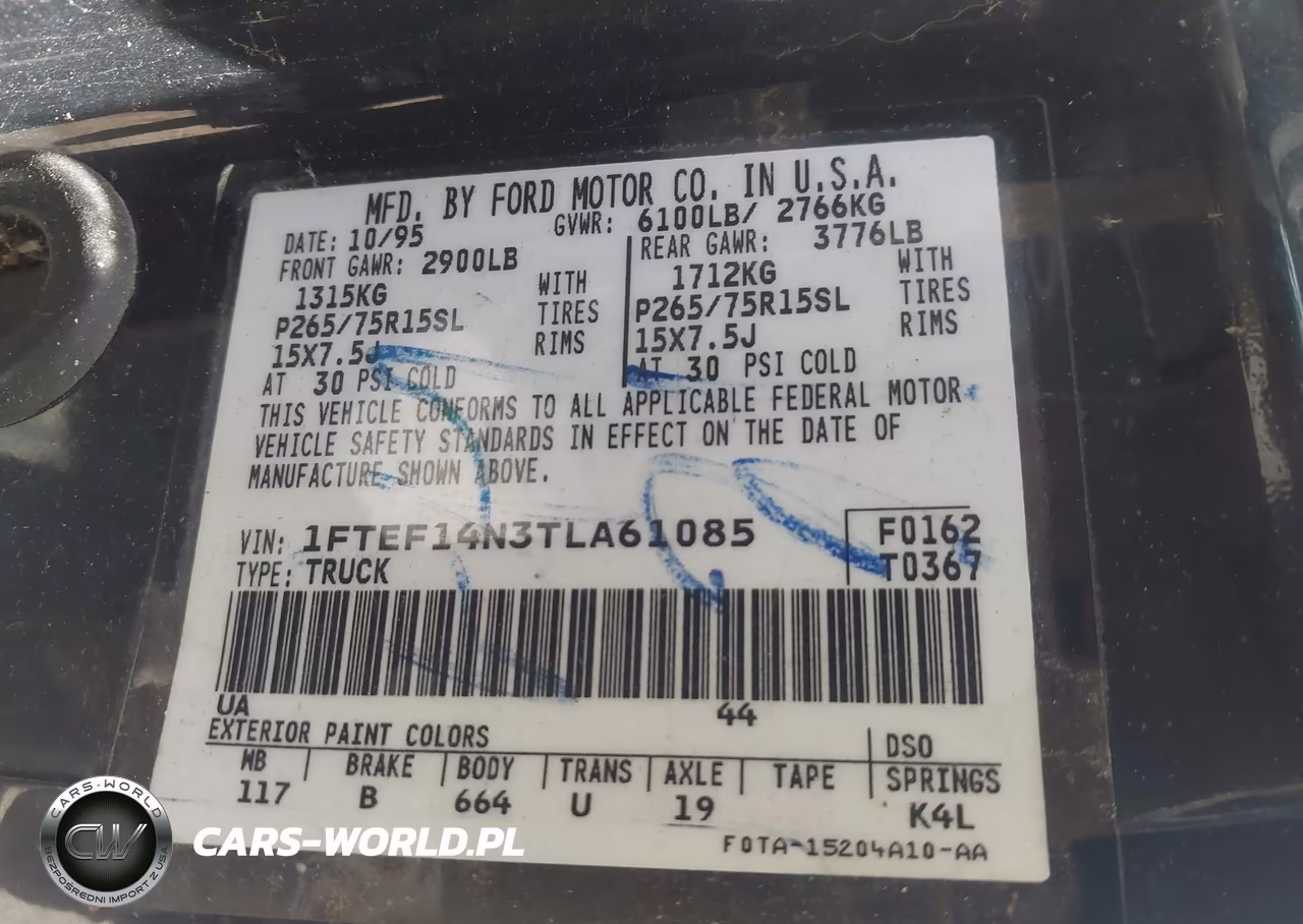 1996 Ford F150 VIN:1FTEF14N3TLA61085 - 9