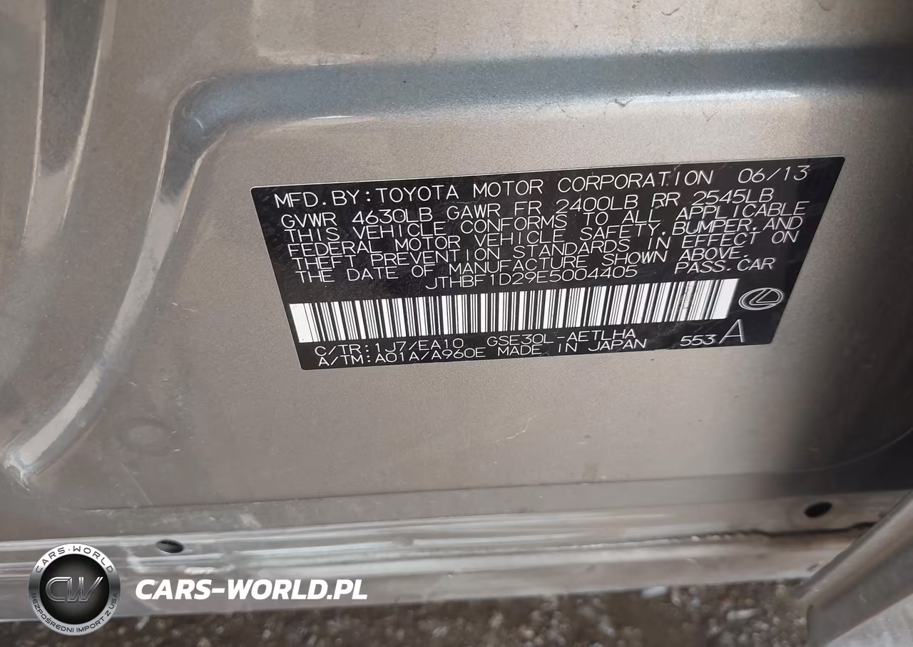 2014 Lexus Is 250 VIN:JTHBF1D29E5004405 - 9