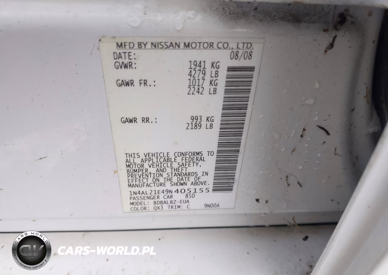 2009 Nissan Altima 2.5 S VIN:1N4AL21E49N405155 - 9