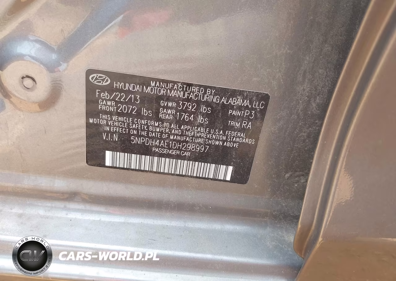 2013 Hyundai Elantra Limited VIN:5NPDH4AE1DH298997 - 9