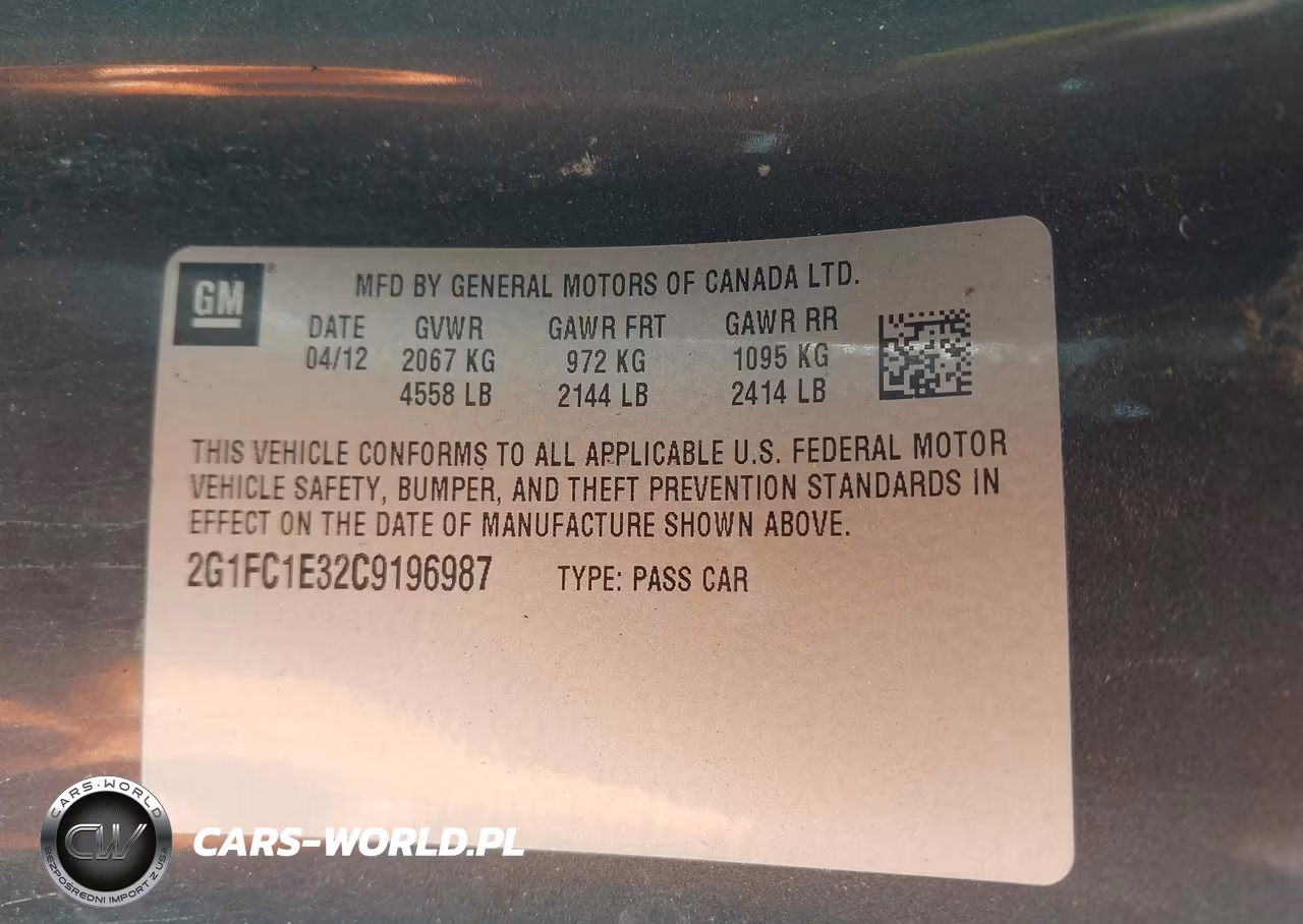2012 Chevrolet Camaro 2Lt VIN:2G1FC1E32C9196987 - 9