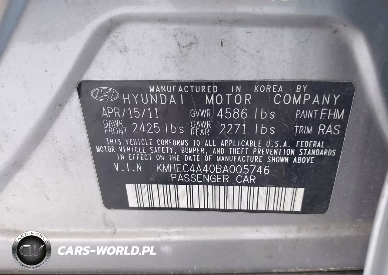 2011 Hyundai Sonata Hybrid VIN:KMHEC4A40BA005746 - 9