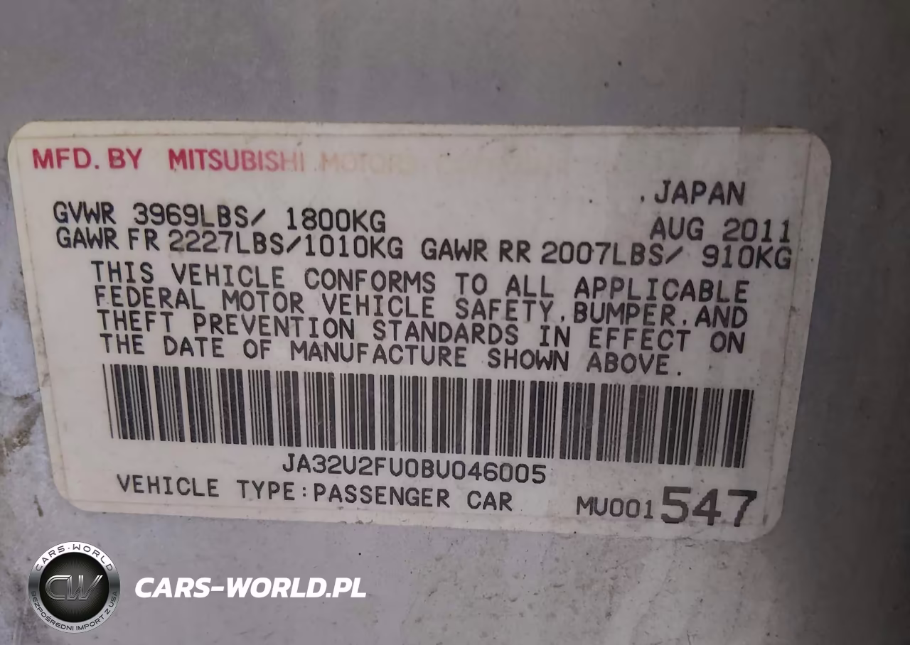 2011 Mitsubishi Lancer Es VIN:JA32U2FU0BU046005 - 9