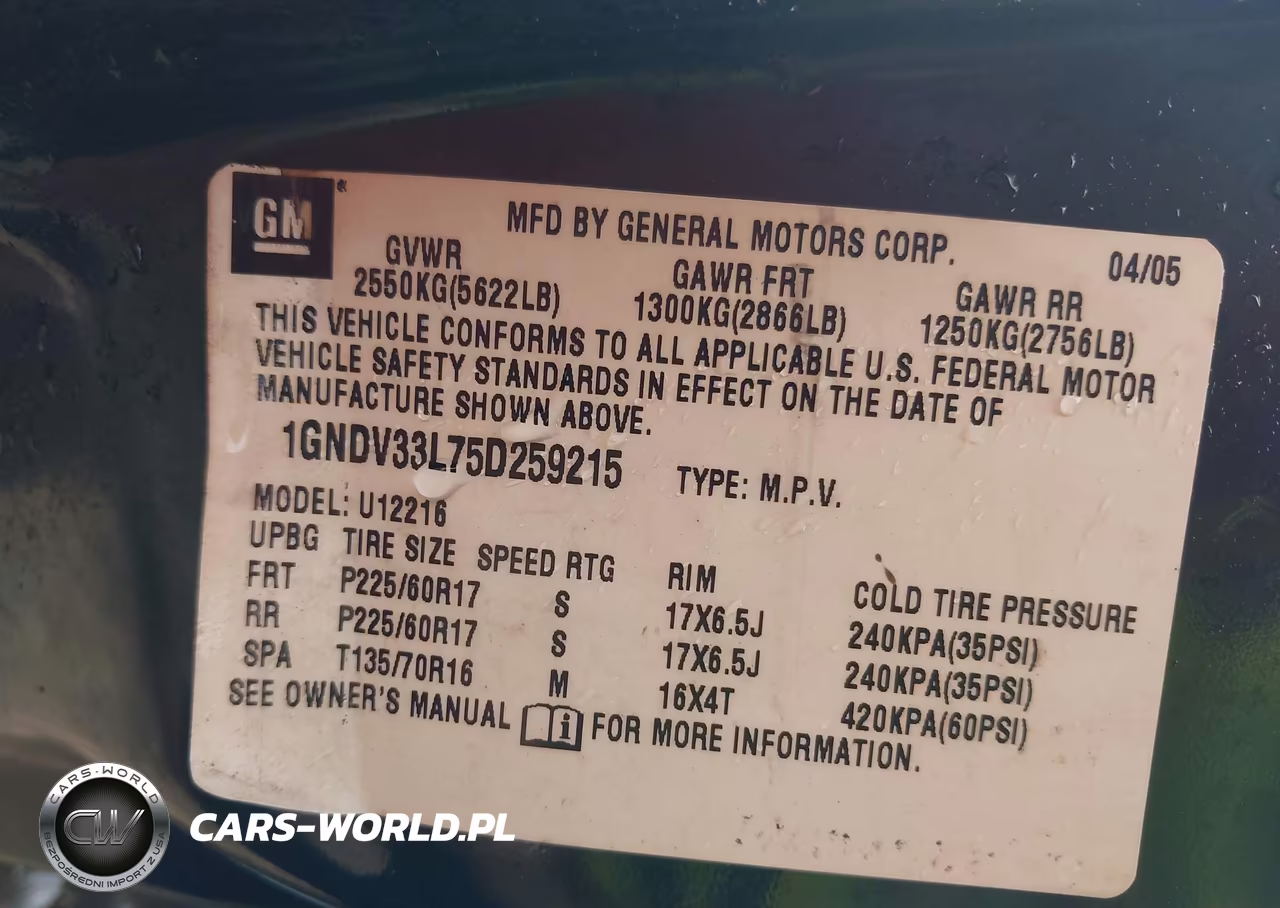2005 Chevrolet Uplander Lt VIN:1GNDV33L75D259215 - 9