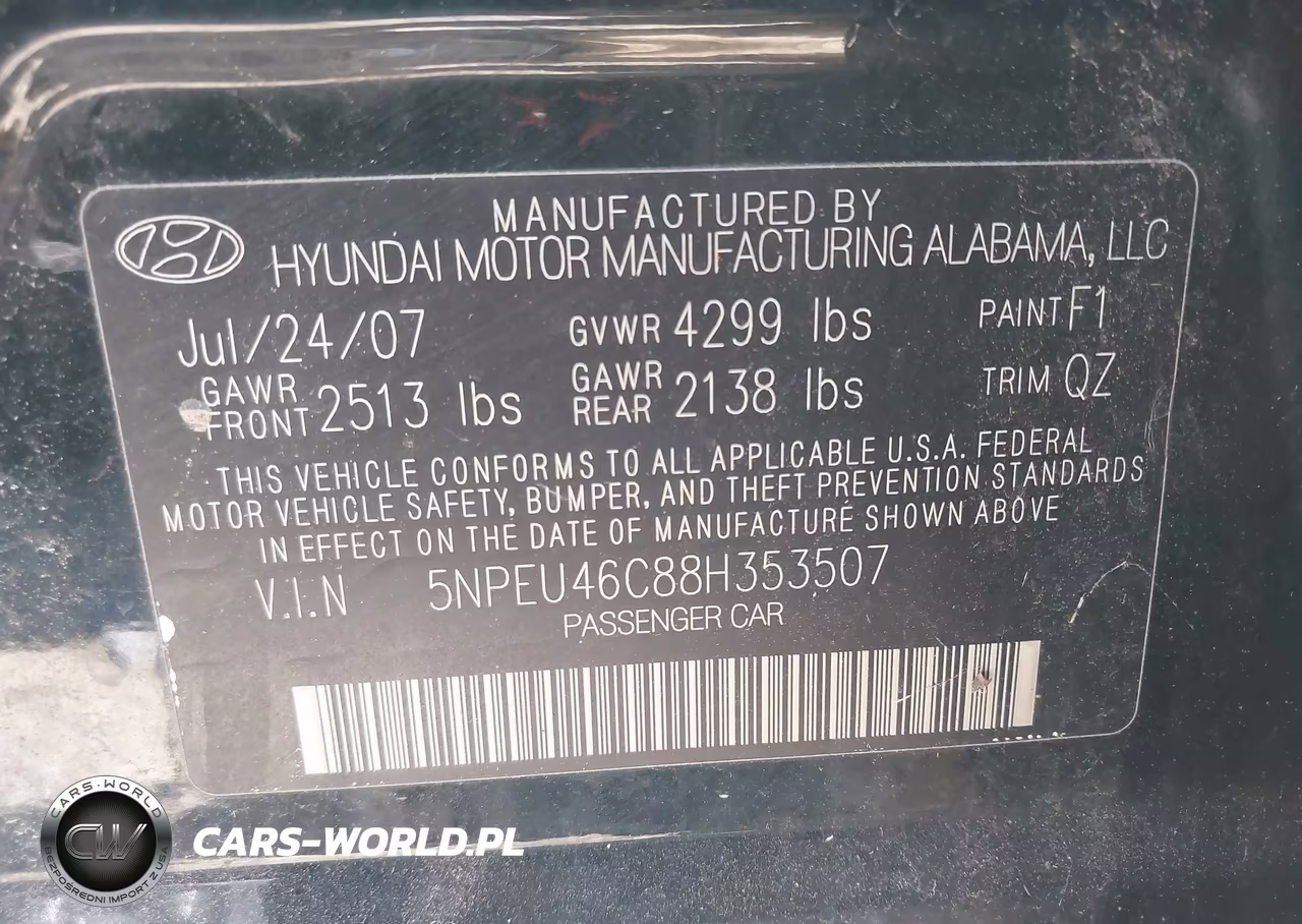 2008 Hyundai Sonata Limited-Se VIN:5NPEU46C88H353507 - 9