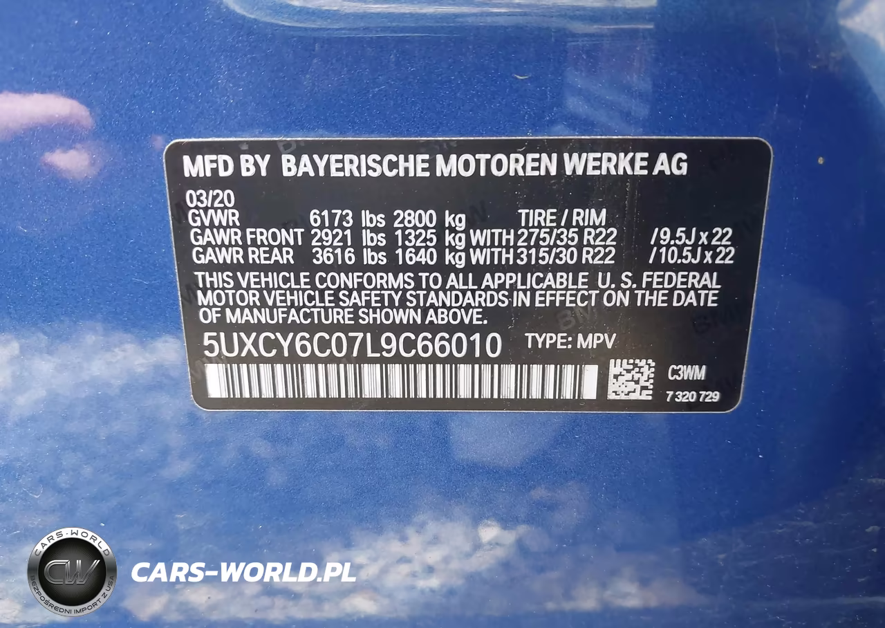 2020 BMW X6 xDrive40I VIN:5UXCY6C07L9C66010 - 9