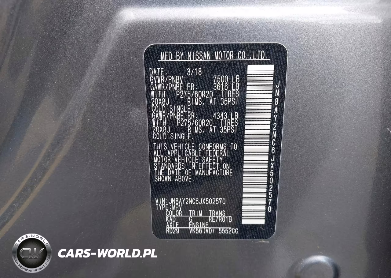 2018 Nissan Armada Sl VIN:JN8AY2NC6JX502570 - 9