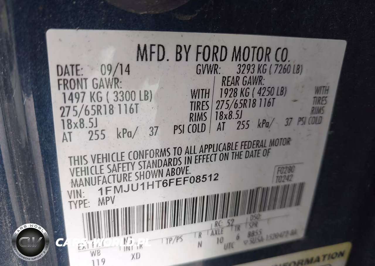 2015 Ford Expedition Xlt VIN:1FMJU1HT6FEF08512 - 9
