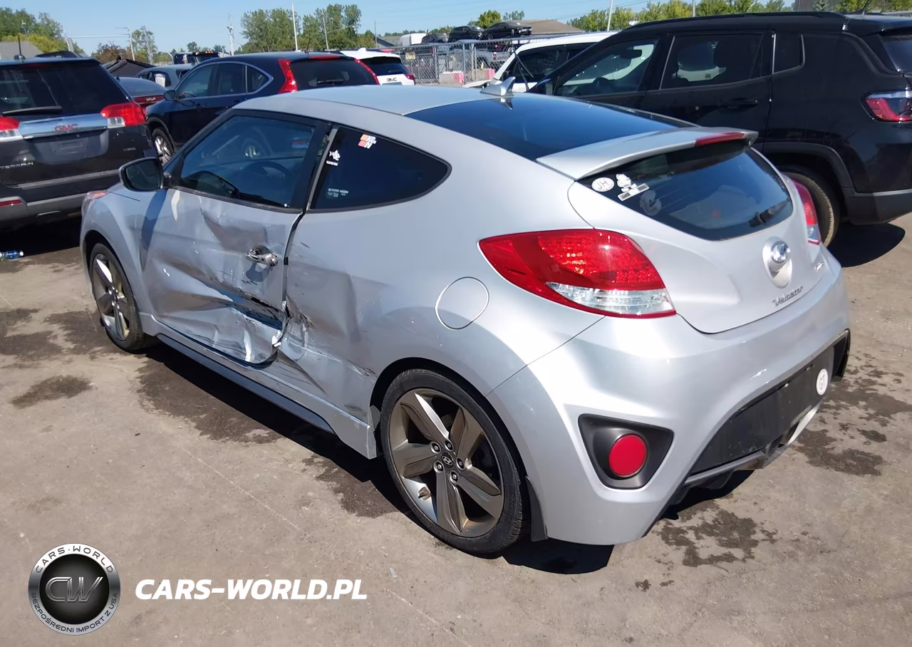 2014 Hyundai Veloster Turbo W-Blue VIN:KMHTC6AE9EU195562 - 3