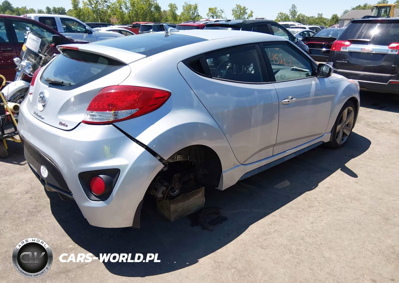 2014 Hyundai Veloster Turbo W-Blue VIN:KMHTC6AE9EU195562 - 4