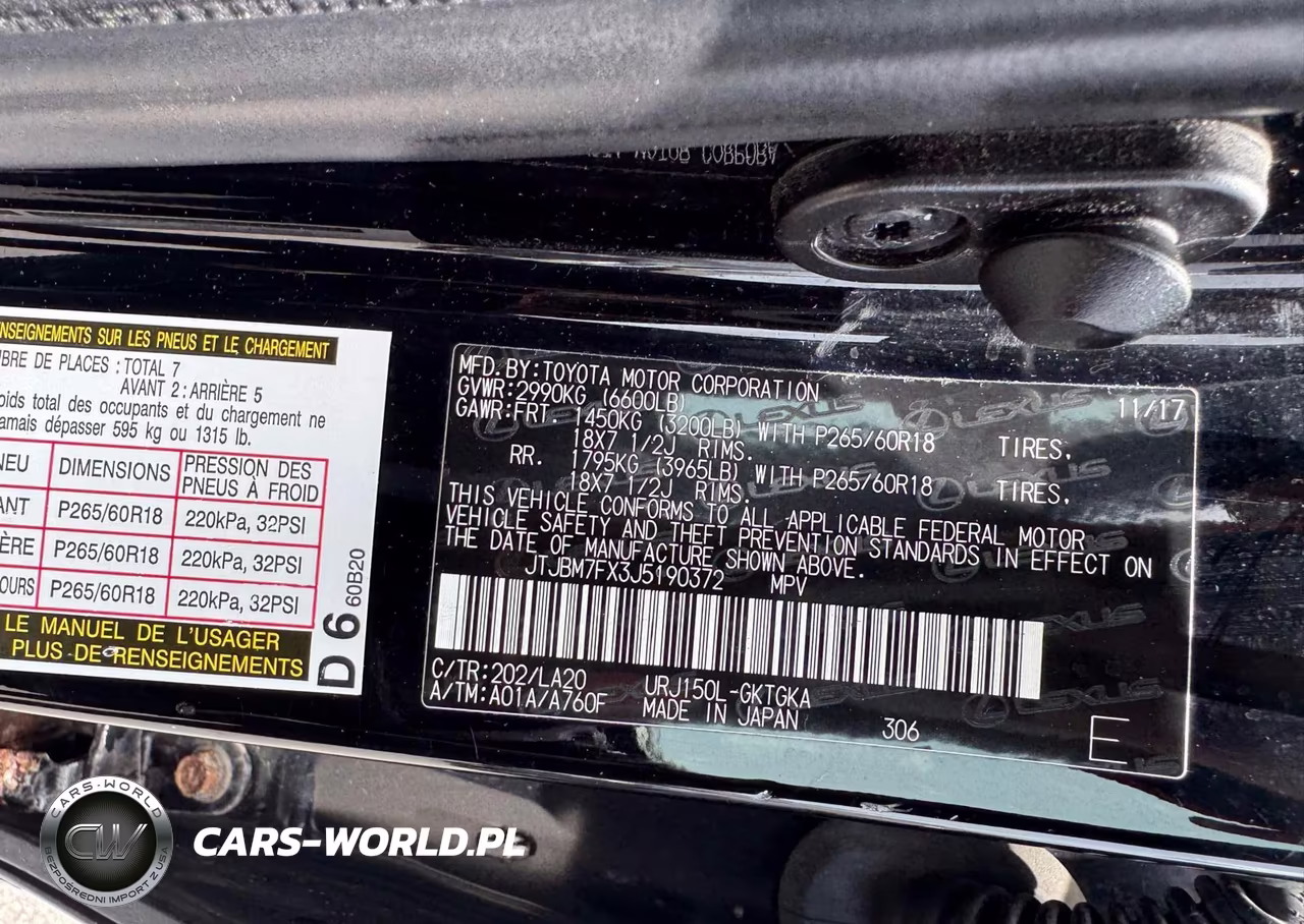 2018 Lexus Gx 460 VIN:JTJBM7FX3J5190372 - 9