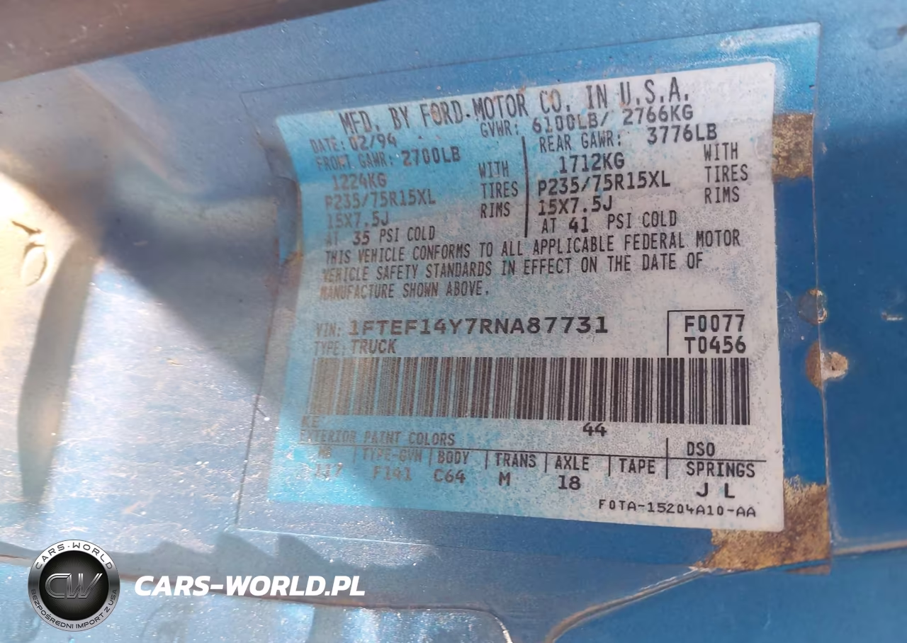 1994 Ford F150 VIN:1FTEF14Y7RNA87731 - 9