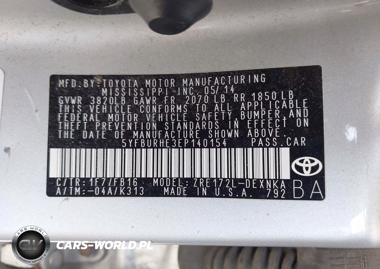 2014 Toyota Corolla Le VIN:5YFBURHE3EP140154 - 9