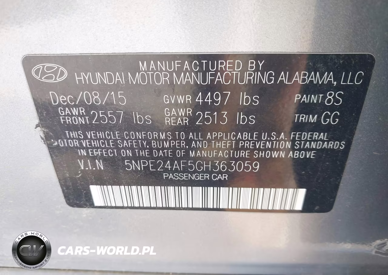2016 Hyundai Sonata Se VIN:5NPE24AF5GH363059 - 9